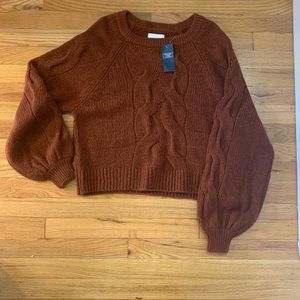 Abercrombie Brown Cable Knit Sweater